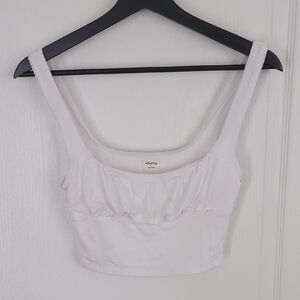 Wilfred White Cropped Orbit Tank Top (S) Like New